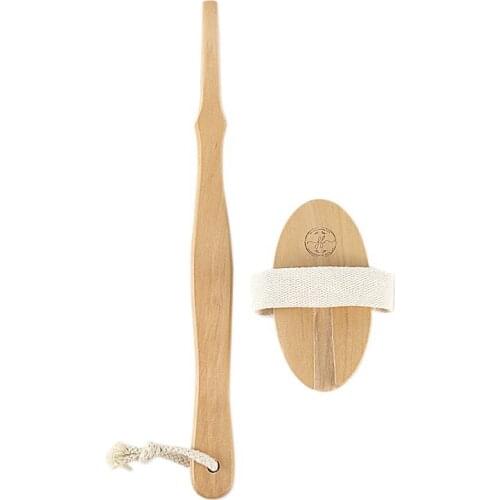 Bath Body Brush Back Scrubber Exfoliating Body Massager Long Handle Shower Brush with Shower Feature