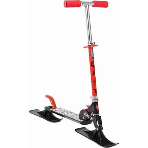 JL_ 2015A Portable Snow Sled Scooter Outdoor Two In One Function Childrens Snowboard Ski Scooter 120mm PVC Wheel Bearing 50kg