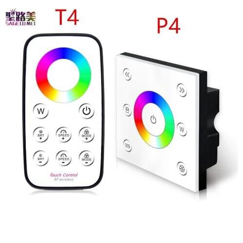For 5050 RGBW led strip light lamp tape ribbon DC 12V - 24V 4CH RGBW touch panel controller Smart RF Remote Panel Dimmer