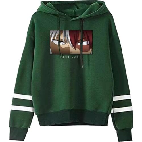 Shoto Todoroki Hoodie Anime Cosplay My Hero Academia Oversized Loose Sweater Streetwear MHA Hooded Pullovers Sweatshirt 2021 Top