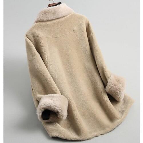 Womens Lamb Wool Jackets 2020 Short Sheep Shearing Coats Real Wool Fur Coat Female Thick Winter Jacket Women 18198
