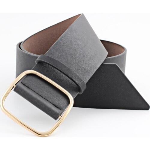 Women Imitation Leather Belt Alloy Square buckle Belt Ceinture Thin Width Trend Simple Student Jeans Punk Chain Belt For Ladies