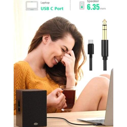 1M HIFI Sound Quality USB Type C Male to 6.35mm Male Aux Jack Adapter Cable For Speaker Ipad Pro Mac book Amplifier Audio Mixers