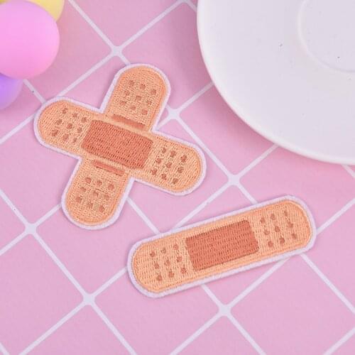 1 Piece Cartoon Iron on Patches Bandage Embroidery Repair Patches Bag Jacket Jeans for Clothes Small Glue Sticker