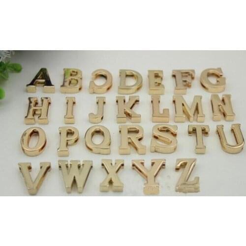 10pcs/ lot DIY bag accessories light gold 26 letters shoes bags, hardware accessories, clothing, hardware