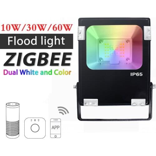 10W 30W 60W RGB+CCT LED Floodlight Zigbee Pro Smart Outdoor Light IP65 Waterproof Work with Amazon Echo Plus SmartThing