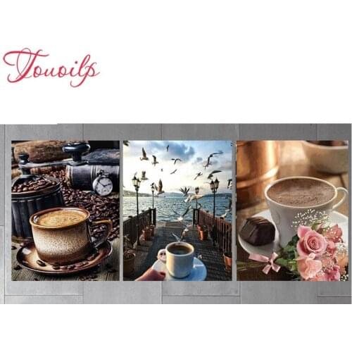 100% full square drill 5D DIY Diamond Painting"3 Pcs set Coffee cup tea"sale Diamond Embroidery Cross Stitch Mosaic Home Decor