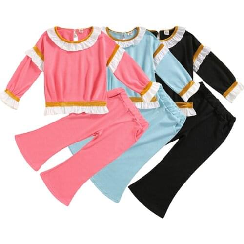 Child Girls Clothes 2pcs Children Kids Girls Patchwork Pullover Tops Pants New Fashion Long Sleeve Autumn Winter Outfits