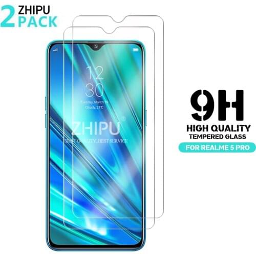 2PCS Tempered Glass For OPPO Realme 5 Pro 3 2 1 C2 C1 3i U1 X Screen Protector 2.5D 9H Tempered Glass Realme 5 / 5 Pro Film