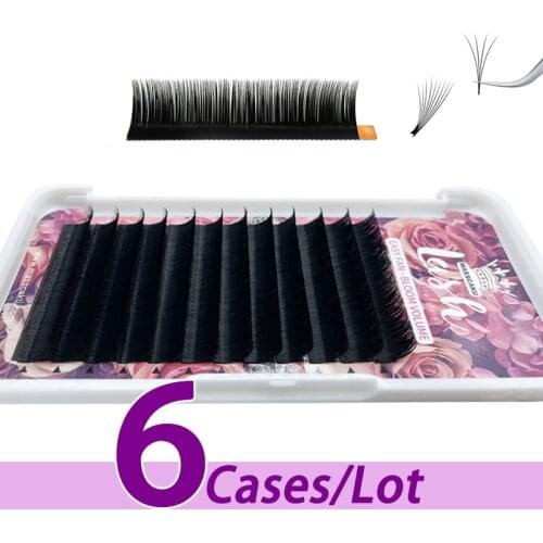 6pcs/lot MASSCAKU blooming dark 0.05/0.07 volume easy fans factory price top quality individual easy fanning eyelash extensions