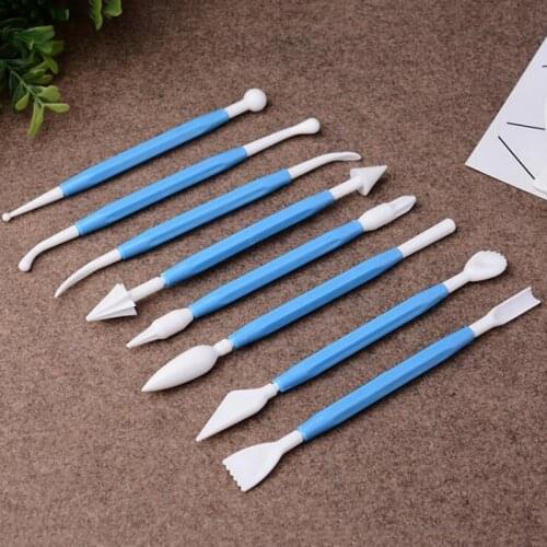 8pcs/set Double Heads Pottery Clay Sculpture Carving Tools Plastic Ceramic Polymer Playdough artistic Arts Craft Handmade Tool