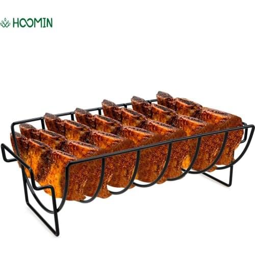 Non-stick Barbecue Grill Rack For Household Outdoor Camping Roasting Rib Rotisserie Steak Rack Holders Stand