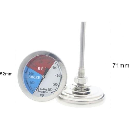 Safety Easy Reading BBQ Thermometer Gauge Quick Response Stainless Steel 3 Color-Coded Zones Grill Temperature Gauge for Smoker