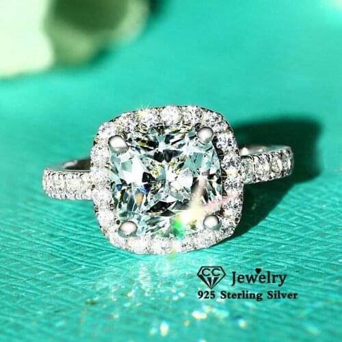 CC Rings For Women Sterling Silver Cubic Zirconia Luxury Fine Jewelry Bridal Wedding Romantic Accessories Drop Shipping CC946