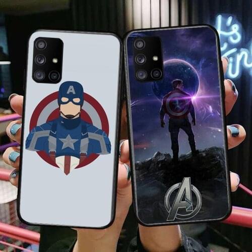 Captain America Phone Case Hull For Samsung Galaxy A 50 51 20 71 70 40 30 10 80 E 5G S Black Shell Art Cell Cove