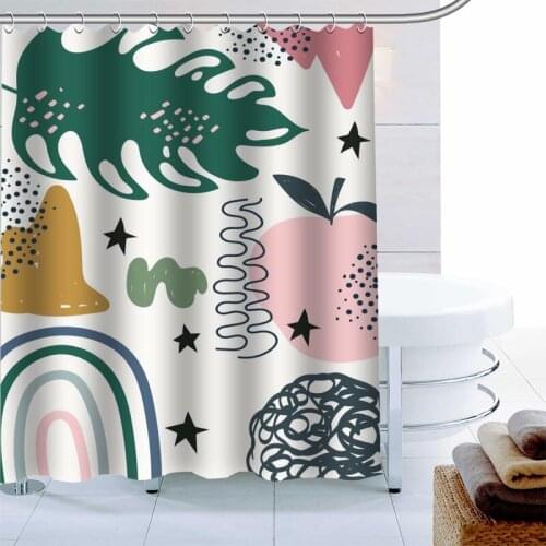 Hand Painted European Pattern Decor Shower Curtain Waterproof Mildew Proof Bath Curtain Polyester Fabric Bathroom Curtain 0603