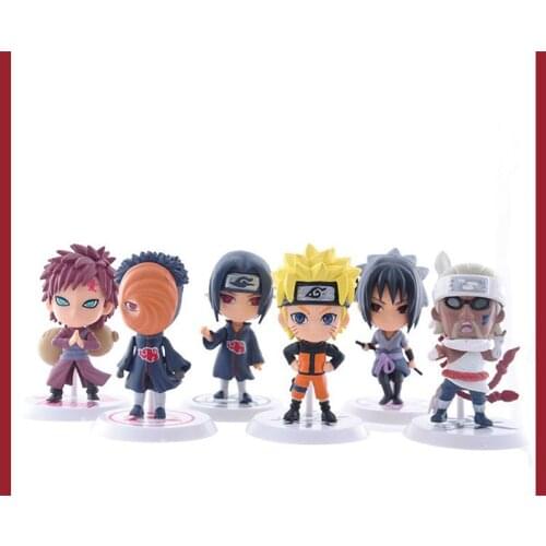 Anime Na 19th generation Uchiha Sasuke Kakashi Gaara Uzumaki Na Figure PVC Action Model Toy Figure Doll 6pcs/lot 7-9cm