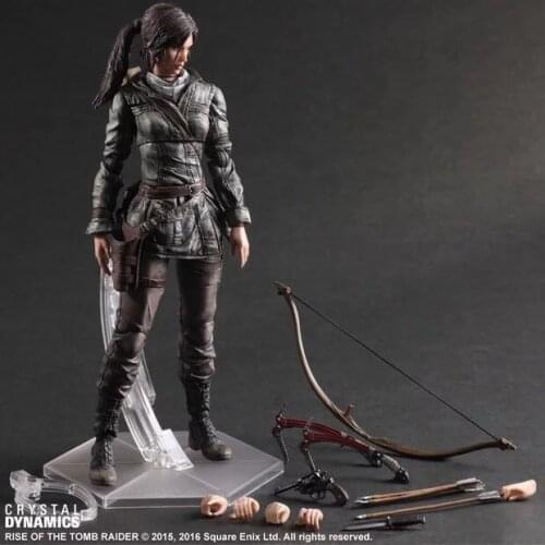 PLAY ART Rise of The Tomb Raider Lara Croft Joint Movable Figure Ornament Boxed 26cm