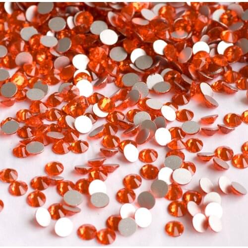 YANRUO 2058NoHF Hyacinth Color Stones All Sizes Non Hotfix Glue on Flatback Orange Rhinestone