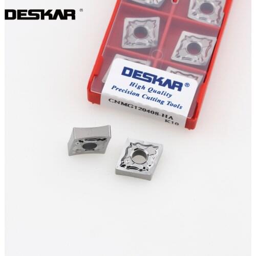 10PCS DESKAR CNMG120404 HA K10 CNMG120408 HA K10 CNC Turning Tools Lathe Cutter Tool Carbide Inserts For Aluminum