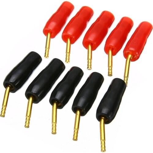 Mayitr 5pairs 2mm Banana Wire Cable Pin Plug Gold Plated Pin Plug Speaker Connector for Wire Cable Hifi Speaker