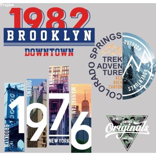 Prajna Fashion Patches Iron-on Transfers Vynil Heat Transfer Thermal Patches For Clothing T-shirt Ironing Washable Stickers DIY