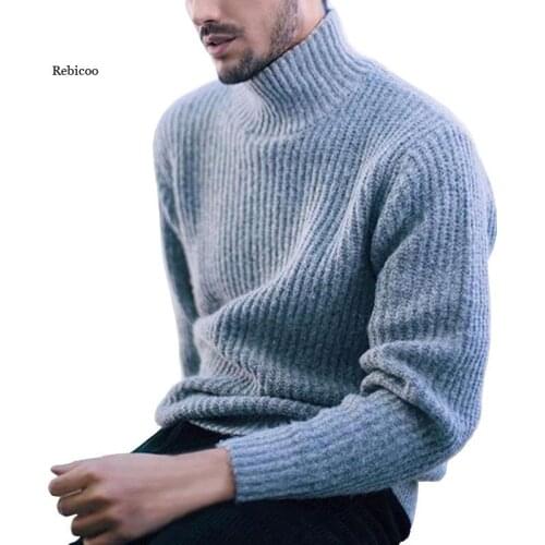 Men Winter Thick Warm Cashmere Sweater Turtleneck Mens Sweaters Slim Fit Pullover Men Classic Wool Knitwear Pull Homme