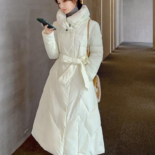 New Maternity Winter Coat Long Windbreaker Thick Women Pregnant Warm Outwear Turn-Down Collar Parkas Pregnancy Belt Windbreaker