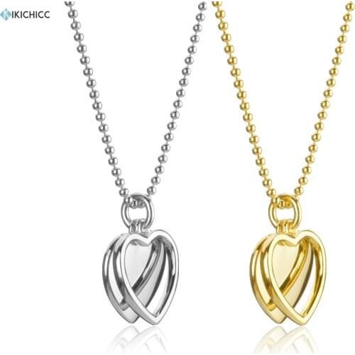 Kikichicc 925 Sterling Silver Move Heart Pendant Necklace 2 Love Jewlery 2020 Fine Luxury Women Statement Simple Jewels