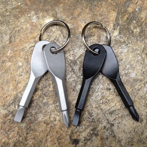 Screwdriver Key Ring Keyring Gadget Camp Hike Outdoor Portable Slotted Multi Mini Pocket Repair Tool Camping Equipment mzl185