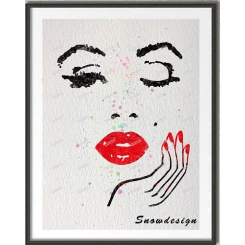 Rikivity Original Beauty Salon Girl wall art canvas painting poster prints Pictures Living room home Decor wall hanging gifts