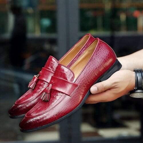 RUIDENG mens party Dress casual shoes Microfiber Leather breathable solid slip on business fashion shoes size38-45