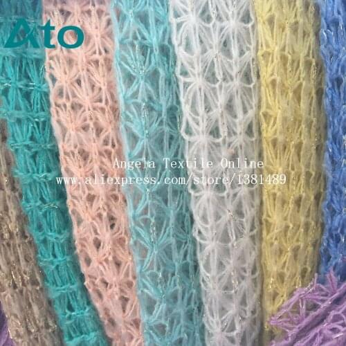 Super soft thin Metallic Jacquard knitted fabrics stretchy patchwork newborn photography props Blouse cardigan clothes fabrics