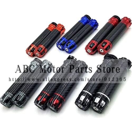 Motorcycle 7/8" Carbon Fiber Universal Motor Pedal scooter Handlebar Hand Grips Bar Ends