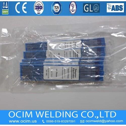 10PCS/LOT WT20 Tungsten Electrode 1.6*175mm Red Colour Ground
