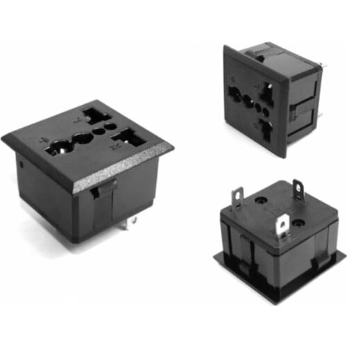 100pcs/lot UPS Power Outlet AC socket SS-801 IEC INLET Universal EU AU UK Copper CE