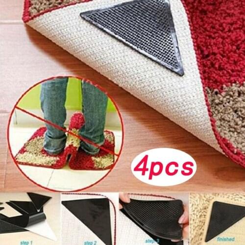 4 pieces household triangle rubber carpet anti-skid pad patch is fixed and affixed