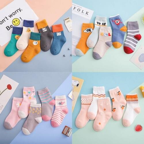 5 Pair/Lot Kids Soft Cotton Socks Boy,Girl,Baby,Cute Cartoon Animal Fashion Warm Sport Socks Autumn Winter Children Gift