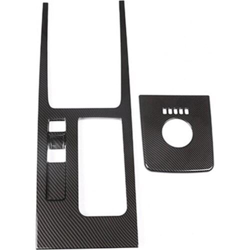 Car Gear Box Cup Panel Cover Trim Decorative Stickers Adhesive Decals Decor for Jaguar F-PACE XEL XFL Carbon fiber mercedes