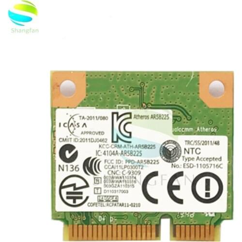 Bluetooth V4.0 Wifi Wireless Mini PCI-Express Card For Atheros AR5B225 For DELL DW1703 CN-0FXP0D Wireless Network Card