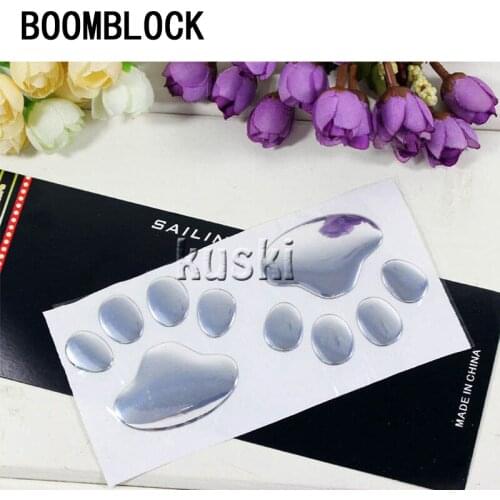 BOOMBLOCK 2pcs Car Styling Bear Paw 3D Cartoon Car Stickers For Skoda Octavia A7 A5 Audi a4 b6 a3 a6 c5 b8 b7 c6 q5 Lada
