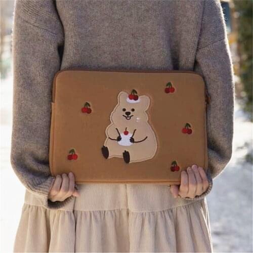 IPad Pouch Bag 13 Inch Ins Girls Cartoon Kangaroo Tablet Sleeve Case for iPad Pro 11 10.5 10.2 Samsung Huawei Xiaomi Tablets
