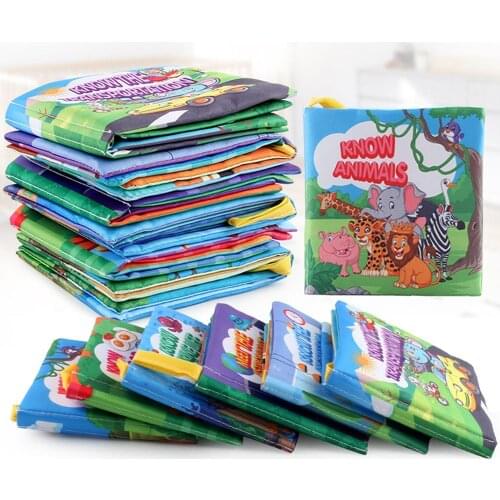 Baby Soft Cloth Book Kids Rustle Sound Learning Educational Toy Intelligence Developing Quiet Books Newborn Baby Toys 6 Book