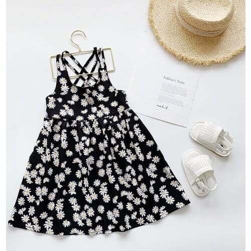 Toddler Girls Children dresses Summer suspender dress Print Little Daisy Cute Chiffon Infants clothes girls Dresses vestidos