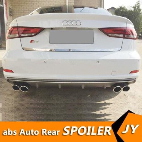 For Audi A3 S3 Body kit spoiler 2014-2016 For Audi A3 RS3 ABS Rear lip rear spoiler front Bumper Diffuser Bumpers Protector