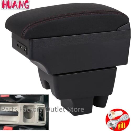 For skoda Fabia 1 Armrest box Center Storage box car accessories Interior double-layer with usb interface