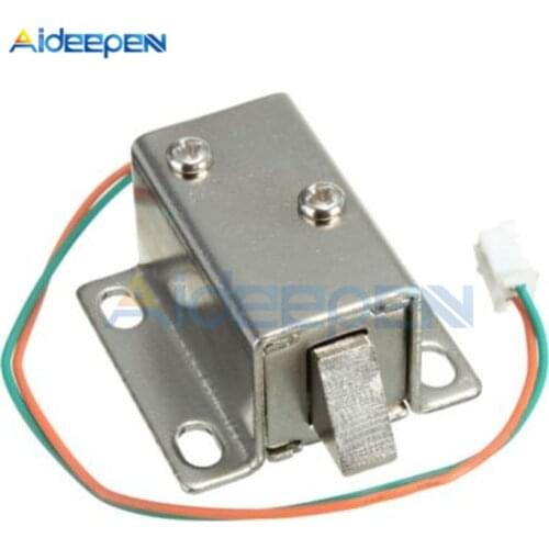 DC 12V 350mA Mini Electric Solenoid Lock Tongue Lock 27*29*18mm With 25mm Wire For Electric Control Cabinet Door Drawer Locks