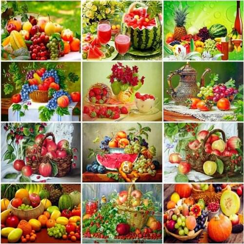 EverShine Diamond Painting 5D Landscape Picture Of Rhinestones Diamond Embroidery Fruit Cross Stitch Hot Sale Home Decor