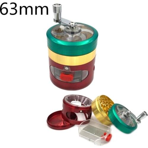 63mm Alloy Herbal Herb Tobacco Grinder Spice Weed Grinders Smoking Pipe Accessories Gold Smoke Cutter