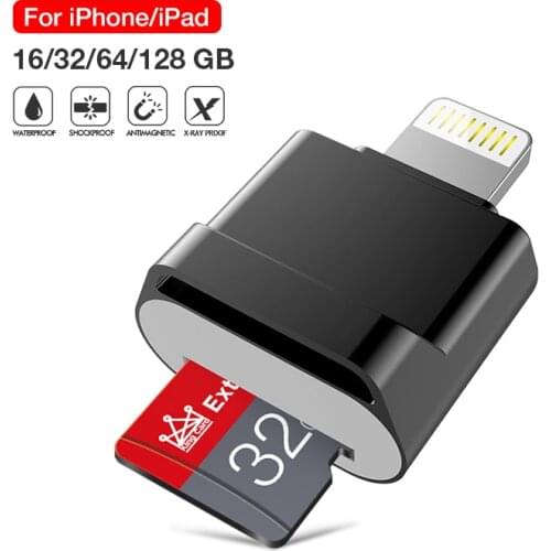 Memory card MicroSD /TF card Reader Card Reading Plug&Play Lightning to Adapter 8-256GB microSD For Iphone 7 /8 /X /11 IOS